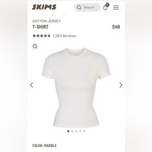 SKIMS Cotton Jersey T-Shirt - Marble NWT